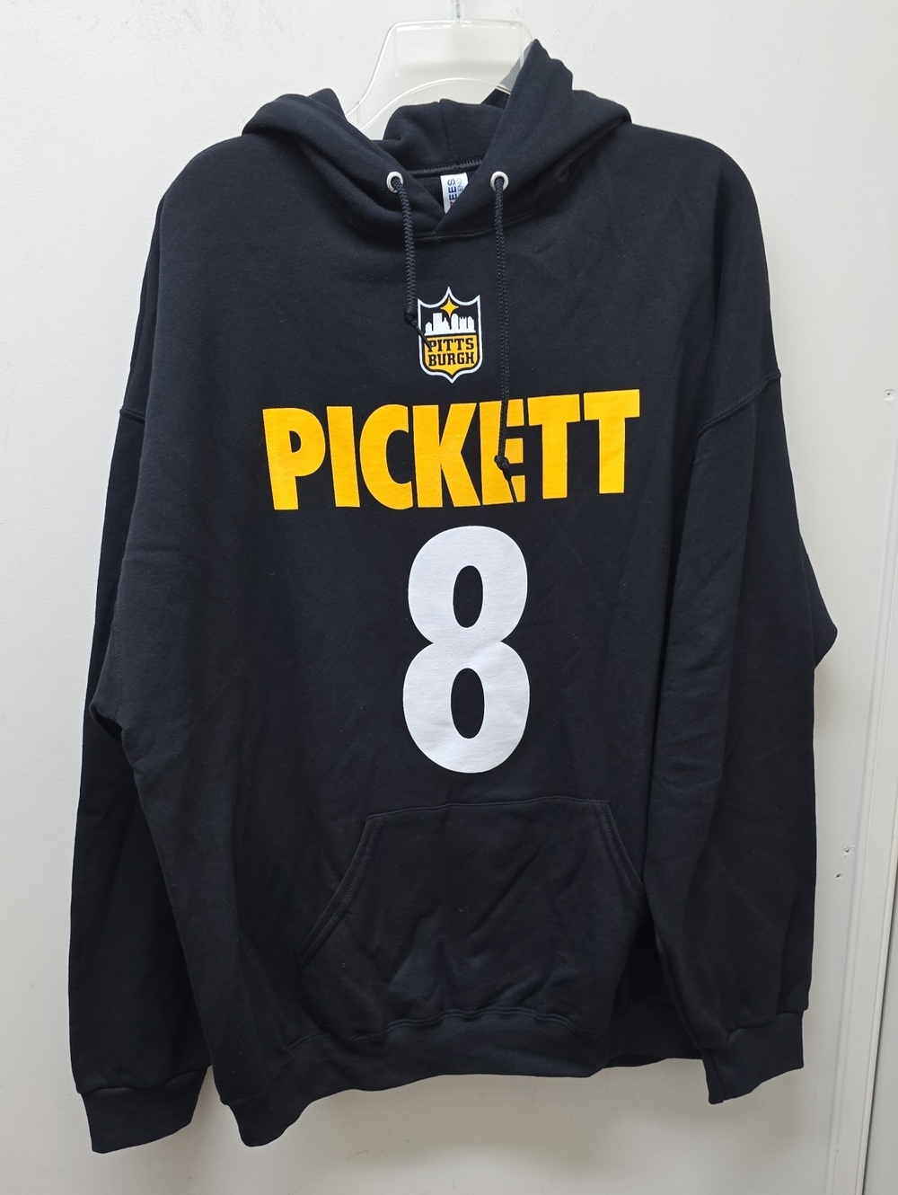 Pittsburgh Steelers Black Hoodie with Yellow PICKETT and White 8 - Men Size 2XL